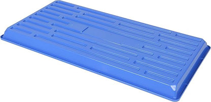 SUNPACK 10" x 20" Heavy Duty Shallow Plastic Seed Starting Tray, Blue, 1" (Pack of 10) - No Drainage Holes, Perfect for Greenhouses or Indoor Gardening