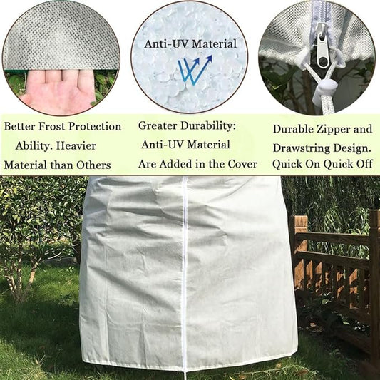 Plant Covers Freeze Protection 2 Packs 70" x60" 2.2oz Tree Covers Frost Plant Covers Freeze Cloth for Outdoor Plants with Zipper Drawstring