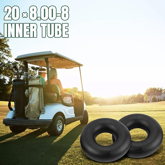 20x8.00-8 Inner Tube 20x10-8, 20x8-8, 20x10.00-8 Replacement Tire Tubes with Straight Valve Stem (2-Pack) - for Mower, Tractor, Golf Cart, ATVs