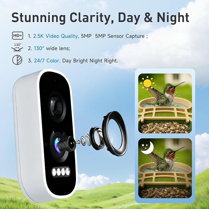ChirpingPal™ Bird Feeder with Camera (Sage Green & White)