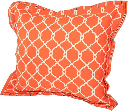Comfort Classics Set of 2 Outdoor Patio Reversible Pillow Back with Double Flange 20" L x 23" W x 5" H. Polyester Fabric Trellis Inc.
