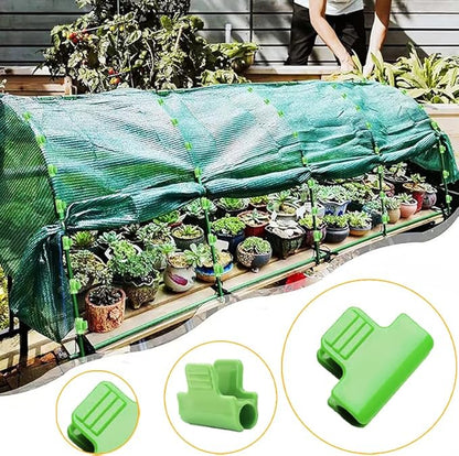 24pcs 19mm Garden Hoops for Netting, Greenhouse PVC Tube Clip for 18-20mm Poles, Garden Buildings Shading Net Rod Tube Clip Film Row Fixing Cover Tunnel Hoop Clips, Non-Slip, Green