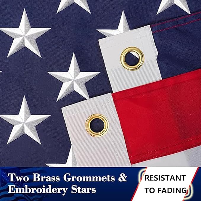 Heavy Duty American Flag 2x3, Small American Flags Outside, With Embroidered Stars, Sewn Stripes, Brass Grommets, Tearproof 420D Nylon Material, All Weather Flag– Unmatched Durability in Any Weather.