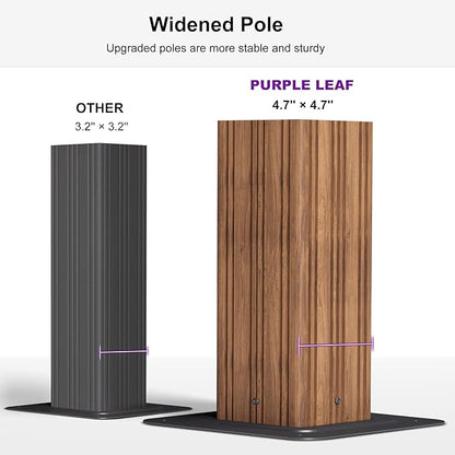 PURPLE LEAF 14' X 20' Outdoor Hardtop Gazebo for Patio Galvanized Steel Double Roof Permanent Canopy Teak Finish Coated Aluminum Frame Pavilion Gazebo with Netting and String Lights