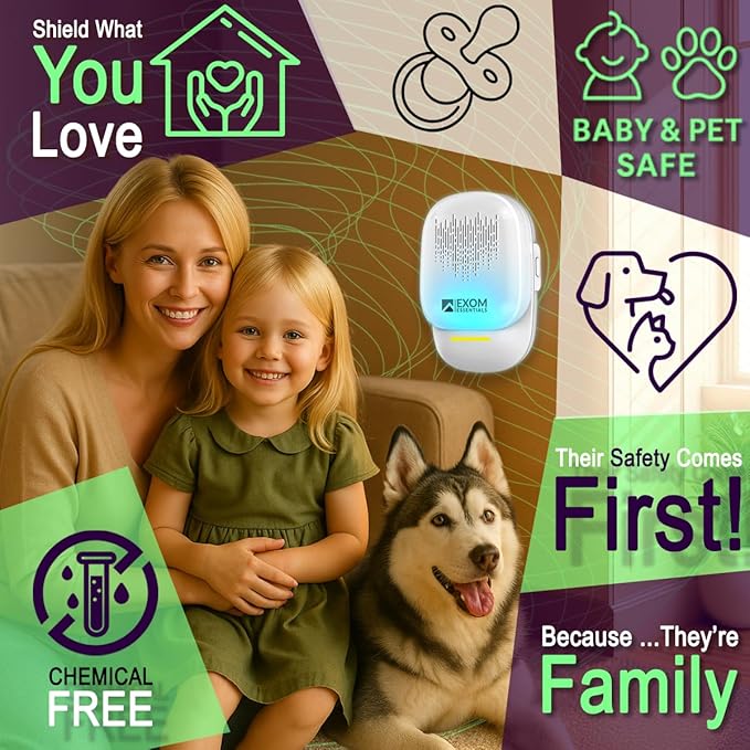 T-Ultrasonic Pest Control 4-Pack: Indoor Plug-in Repeller for Mice, Rodents, Squirrels, Insects, Roach Killer, Ant & Spider Repellent, Bed Bug & Flea Spray and Mouse Traps Alternative