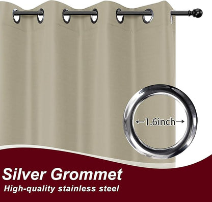 HolidayIdeas Grommet Outdoor Curtains for Patio Waterproof 8 Pcs All Weather Balcony Outside Curtains for Apartments, Gazebo, Pergolas, Porch, 54x84 Inch, Taupe