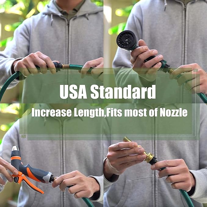 Garden Hose Leakproof for Gardener: 1/2” PVC Water Hoses with GHT Fittings - 2 FT No Kink and Flexible for Outdoor