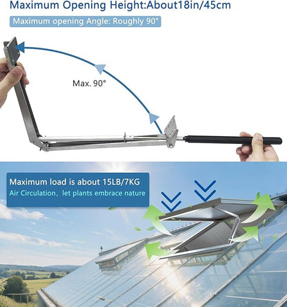 Greenhouse Automatic Vent Opener Automatic Greenhouse Window Openers Solar Heat Sensitive Greenhouse Ventilation Kit Greenhouse Vent Automatic Opener Auto Roof Vent Opener (2, Silver)