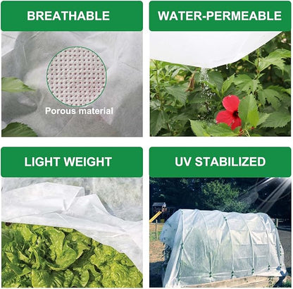 KLEWEE Plant Covers Freeze Protection 10 x 33 Ft, 1.05 oz/yd² Thicker Frost Cloths Blankets for Outdoor Plants, Plant Covers for Winter, Garden Floating Row Cover