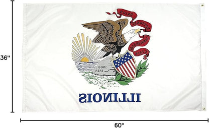 FlagSource Illinois Nylon State Flag, Made in the USA, 3x5'