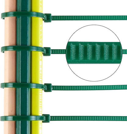 10 inch 3mm Dark Green Nylon Garden Cable Zip Ties Self Locking Cable Ties Twist Ties, Multi-Purpose Cable Tie(100 Pcs)