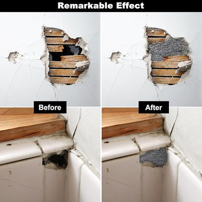 Steel Wool Mice Control 4'' * 42' Total Rodent Control Fill Fabric, Steel Wool Pads Mouse Traps Blocker, Mouse Hole Filler Keep Mice Away from Holes Wall Cracks Gaps(4 Rolls)