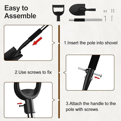 Small Shovel for Digging, 31 Inch Metal Spade Shovels with D-Grip Handle, Lightweight Short Gardening Digging Shovel