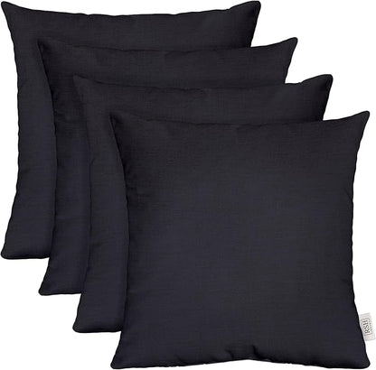RSH DECOR: Sunbrella Play Square Throw Pillows Set of 4 | 17" x 17" | Water and Fade-Resistant Performance Fabric | Outdoor Pillow Covers with Down-Alternative Inserts | Play Navy