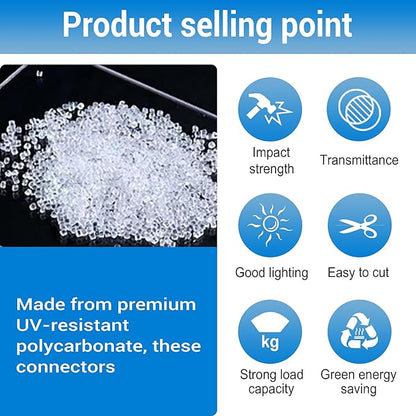 10 PCS Polycarbonate Greenhouse U Connector Profile 4ft Length Fits 0.24’’ & 0.32’’ Twin-Wall Polycarbonate Panels Duty Dust Rain & Moisture Protection Durabler (U-Clip 4' × 0.71’’ × 0.32’’)