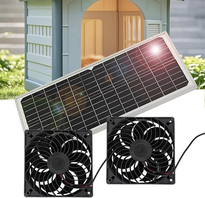20W Solar Exhaust Fan for Chicken Coop, Sheds, Greenhouses, Dog Houses, Windows, Attics, Solar Powered Fan with Metal Frame, Easy Plug and Play Installation