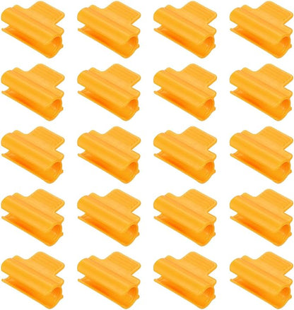 uxcell Greenhouse Clamps for 5/8inch PVC Pipe, 20pcs Greenhouse Film Clamps Shading Net Rod Clip Garden Hoops for Row Cover, Greenhouse Plastic Sheeting(Orange)