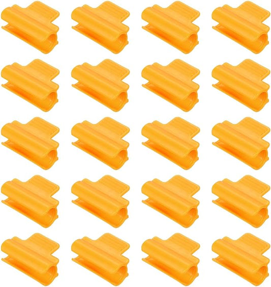 uxcell Greenhouse Clamps for 5/8inch PVC Pipe, 20pcs Greenhouse Film Clamps Shading Net Rod Clip Garden Hoops for Row Cover, Greenhouse Plastic Sheeting(Orange)