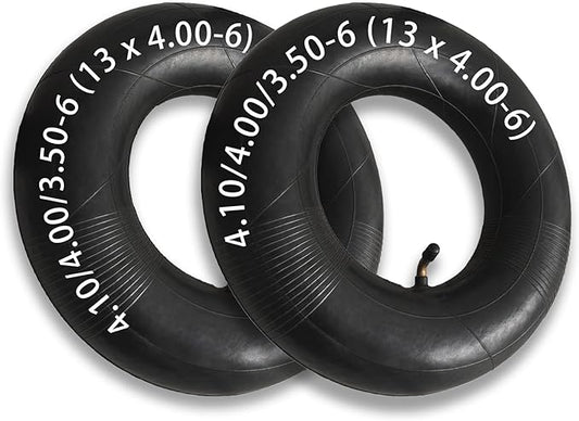 2 Pack 4.10/3.50-6 Replacement Inner Tube 13x4.00-6 Tubes Heavy Duty Replacement for 3.50/4.00-6, 4.10/3.50-6,13x4.00-6,13x5.00-6 Wheelbarrows Mowers Hand Trucks Snow Blowers