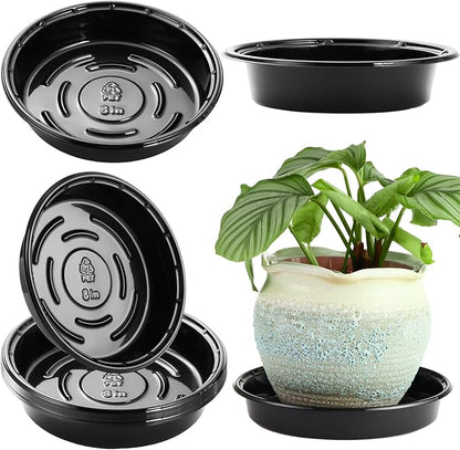 Plant Saucer 15 Pack Plant Trays for Pots 8 Inch Plastic Plant Saucers for Outdoors and Indoors Black Drip Trays for Potted Plants Flower Pot Plates to Catch Water Plant Drainage Dishes No Holes