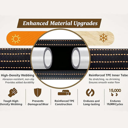 10FT Lightweight Flexible Garden Hose,Non-Slip Handles,Non-kink Hose,Solid Brass Fitting for Boats, RV Water Hose,Marine Washdown,Lawn,Garden,Leakproof TPE Hose (OrangeBlack, 10 FT)
