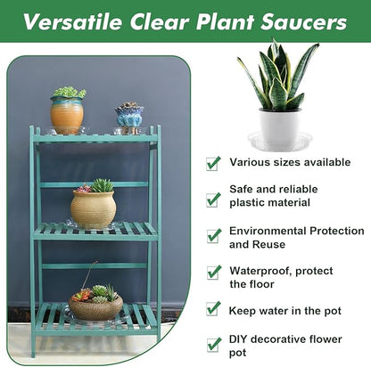 100 Pack 4 Inch Plant Saucer Clear Plant Saucers for Indoors Flower Pot Saucers Small Plants Plate Dish Succulent Pot Saucer Plants Trays for Pots Bulk Plastic Tray for Flower Cactus Nursery Pots