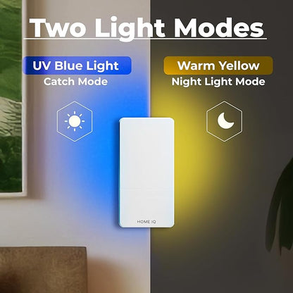 Indoor UV Pest Control Device and Night Light. LED Powered Flying Insect Trap for Flies, Moths, Gnats, Fruit Flies and Mosquitos. (Device + 5 Traps)