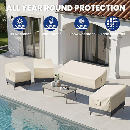 Extra Heavy Duty 2 Seater Outdoor Sofa Cover Waterproof - Patio Furniture Loveseat Covers with Air Vent, Outdoor Couch Bench Cover, 58" W x 33" D x 31"H