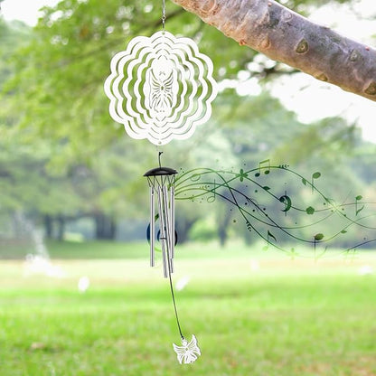 Wind Chimes with Angel Wind Spinner, Outdoor Garden Decor Wind Spinner, Gifts for Women, Mom, Retirement, Teacher, Parents Birthday, Memorial Gift for Garden Porch Patio Home Decor