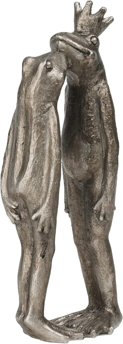 Frog Decor Garden Statue Decor Outside - Couple Kiss Plog Statue Outside Frog Figurines for Yard Patio Lawn Decorations Couple Frogs Front Yard Decorations Outdoor 3.5" 2" 8.75"