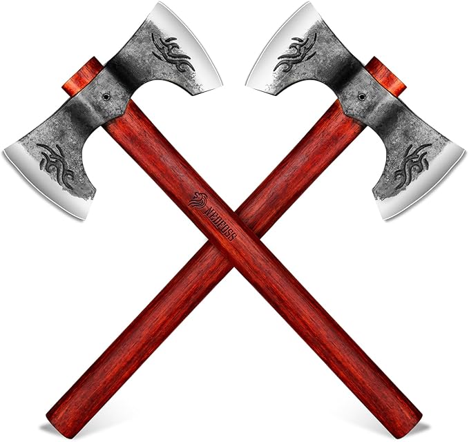 NEDFOSS Thor 16" Throwing Axe 2 Pack, Professional Throwing Axes and Tomahawks. Perfect for Axe Throwing Game for Backyard, Recreation, Competition, Gifts for Men Women（2pcs）
