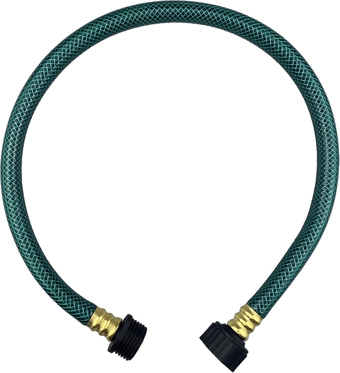 PVC Garden Hose 1/2 Inch, Flexible Water Hose with Male and Female Fittings, No Leaking, Heavy Duty, for Household, Outdoors, Lawns, Patio (2 FT, Green, Plastic Fittings)