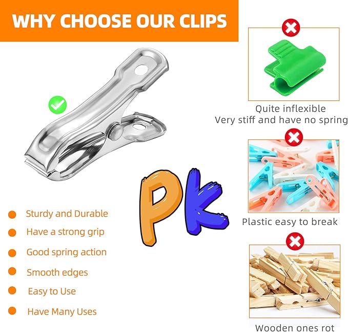 Greenhouse Clips 80 pcs for Garden Netting, Stainless Steel Garden Clips with Strong Grip keep Plant Cover or Shade Cloth securely, Garden Clamps Use on 3/8″, 1/2″, 3/4″ Hoops