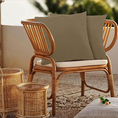idee-home Outdoor Pillows with Inserts Included, Patio Outside Square Pillows Waterproof Set of 2, 18 x 18 inch