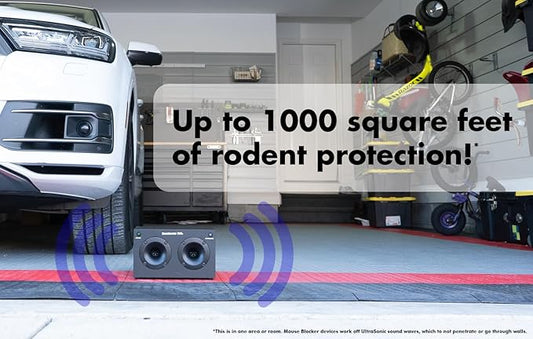 1000x Powerful Plug-in Ultrasonic Mouse and Rodent Deterrent for Buildings, Garages, Attics and More. Works with All Rodents. Ultrasonic Rodent Repeller, Band