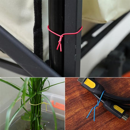 Tangyinrd 200 Pcs 6 inch Garden Twist Tie, Round Plastic Twist Ties for Plants, Vines and Wrapping Cords or Christmas Tree Gardening Plants Growth and Care, Office Home Cable Organization (Blue)