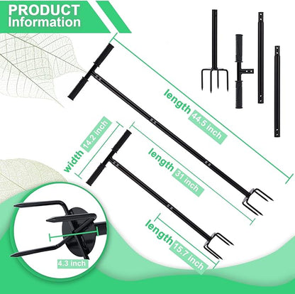 2 in 1 Hand Drill Auger Post Hole Digger – 44.5 inch Manual Garden Spiral Drill Planter for Bulb, Flower, Seedlings, Bedding Plants, Fence Post Auger for Trees, Mailbox, Deep Cultivating.