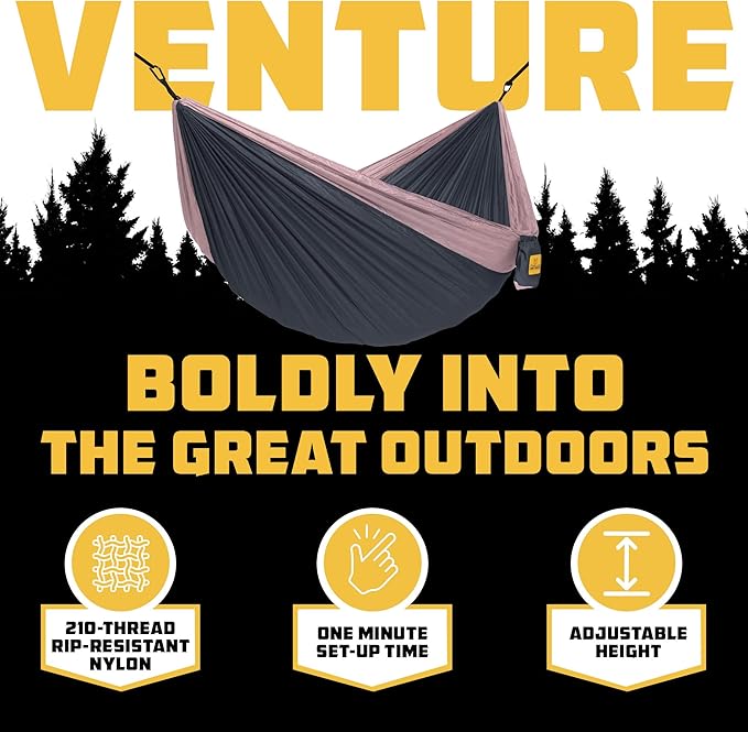 Wise Owl Outfitters Camping Hammock – 500lbs Portable Hammock with Tree Straps - Travel, Backpacking, Hiking, Outdoors Camping Gear - Single or Double