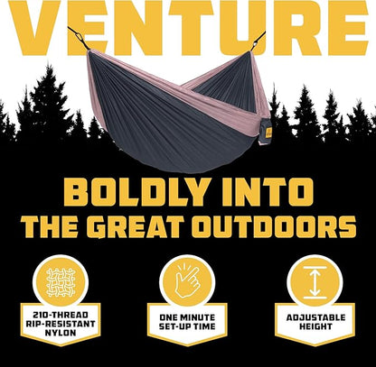 Wise Owl Outfitters Camping Hammock – 500lbs Portable Hammock with Tree Straps - Travel, Backpacking, Hiking, Outdoors Camping Gear - Single or Double