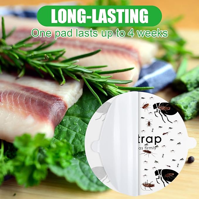 Flea Trap Refill Discs Sticky Fly Trap Refill Glue Board Refills Double Layer Adhesive Nontoxic Odorless Pest Control Replacement Sticky Glue Pads 7.1 Inch for Bugs Flies(30 Pcs)