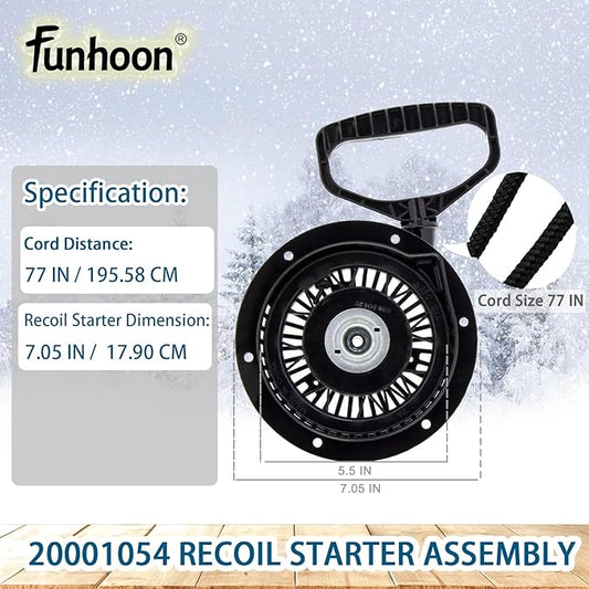 20001054 Pull Cord Recoil Starter Assembly for Ariens SNO-Tek, Compact, Classic, Deluxe, AX254 Engines, 920021, 920022, 921024, 921030 Snow Blowers