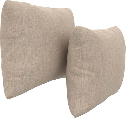 Covers & All Sunbrellla Outdoor Pillows for Patio Furniture, UV Fade Resistant & Waterproof Outdoor Sunbrella Lumbar Pillows, Set of 2 Inserts & Covers for Patios, Decks and Porches (Cast Ash)