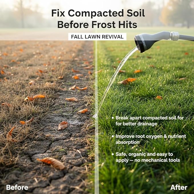 Soft Soil Liquid Soil Aerator & Lawn Treatment to Fix Compacted Soils, Improve Drainage with Non-Mechanical Liquid Application. 1 Gallon