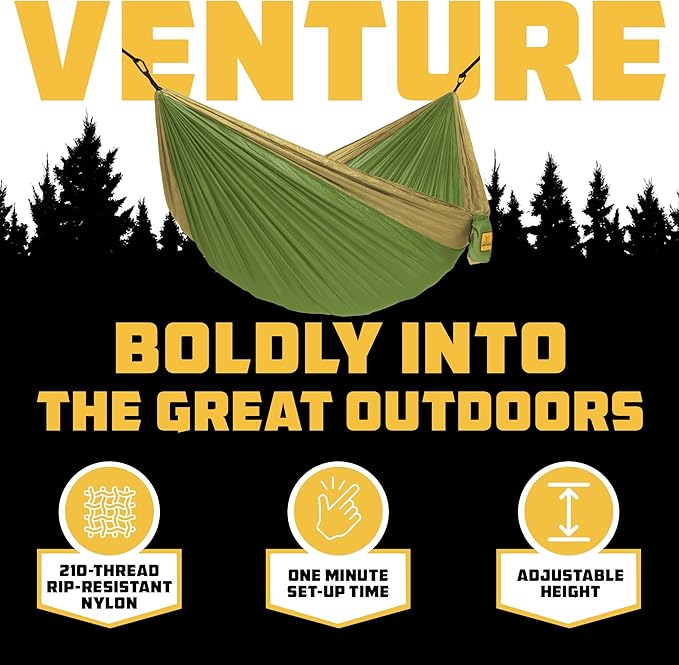 Wise Owl Outfitters Camping Hammock – 500lbs Portable Hammock with Tree Straps - Travel, Backpacking, Hiking, Outdoors Camping Gear - Single or Double