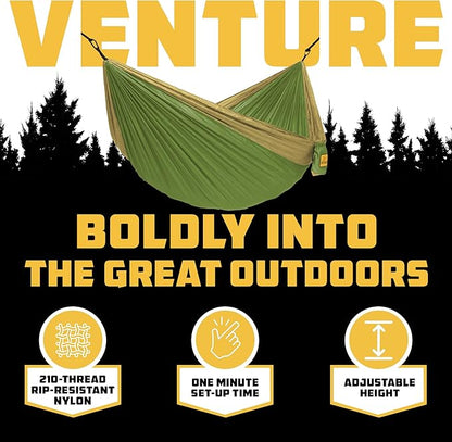 Wise Owl Outfitters Camping Hammock – 500lbs Portable Hammock with Tree Straps - Travel, Backpacking, Hiking, Outdoors Camping Gear - Single or Double