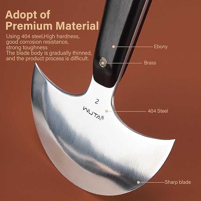 WUTA Leather Cutting Knife Ultra Sharp Round Head Craft Skiving Cutting Tools Round Leathercraft Knife DIY Handmade Senior Leather Tools(2# 4 inches)