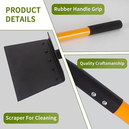 Multifunctional Cleaning Shovel, Heavy Duty Flat Square Spade Tool for Garden Outdoor Landscaping Weeding -51Inch
