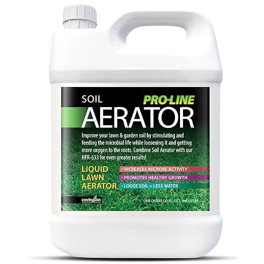 Covington Liquid Lawn Aerator PRO-LINE (32oz) – Soil Conditioner & Softener for Lawns & Gardens – Loosens Clay, Compacted Soil for Better Water & Nutrient Absorption – Liquid Aeration Concentrate