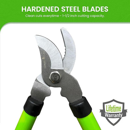 GARDEN GURU Bypass Loppers Tree Trimmer Clipper – 15 inch High Carbon Steel Blade Gardening Loppers - Comfort Grip Handles – Heavy Duty Branch Cutter – Cut Thick Branches w Ease - 1 Case (30 Pcs)