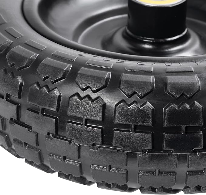 Fit Gorilla Carts Wheels 10" No Flat Replacement Wheel, 4.10/3.50-4 Flat Free Solid Tire Compatible with Gorilla Cart,Hand Truck,Garden Cart-5/8 Axle Bore Hole 2.1" Hub (2 Pack)
